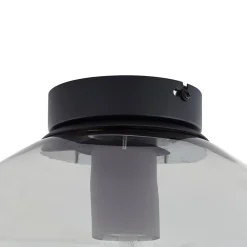 loftlampe Lelia, røggrå, glas, Ø 35 cm^Lindby New