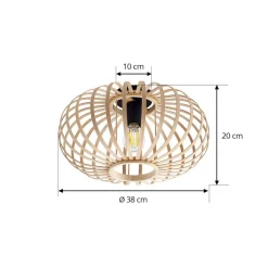 Loftlampe Lielle, naturlig bambus, Ø 38 cm^Lindby New