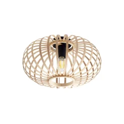 Loftlampe Lielle, naturlig bambus, Ø 38 cm^Lindby New