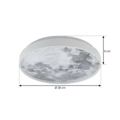loftlampe Lune, plast, metal, 38 cm^Lindby Outlet