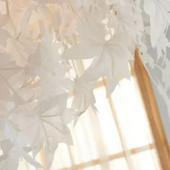 Lindby loftlampe Maple, Ø 70 cm, krom, hvid, tekstil