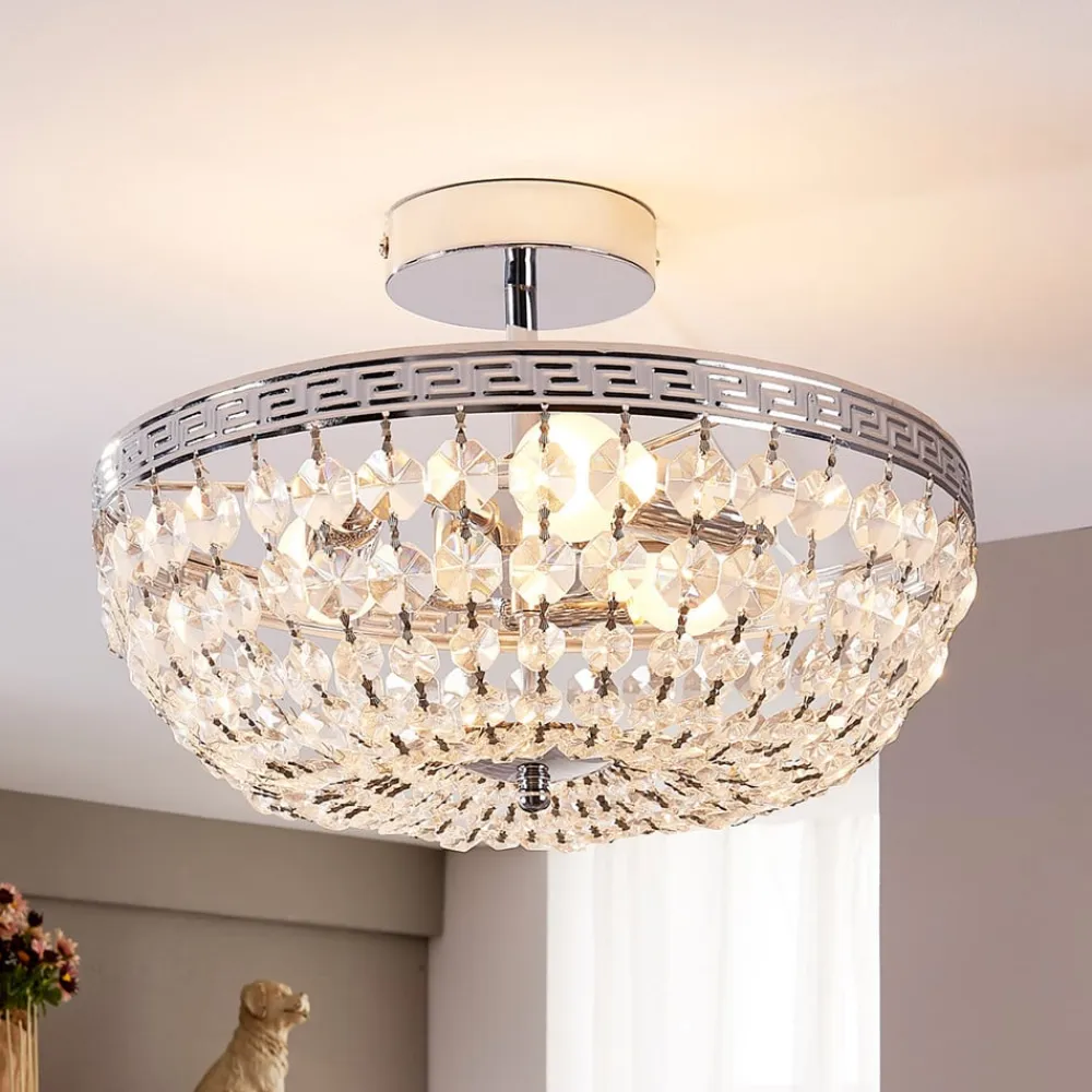 loftlampe Mondrian, 35 cm, krom, krystal^Lindby Sale