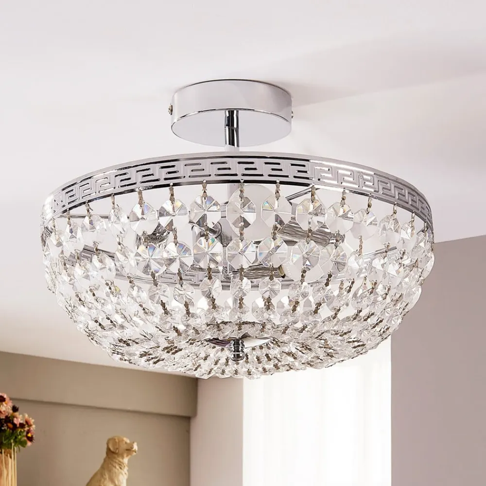 loftlampe Mondrian, 35 cm, krom, krystal^Lindby Sale