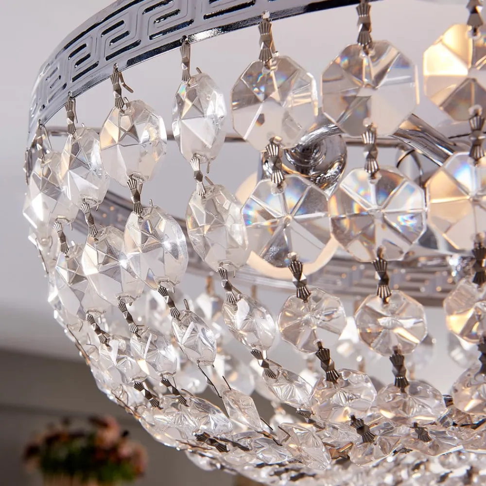 loftlampe Mondrian, 35 cm, krom, krystal^Lindby Sale