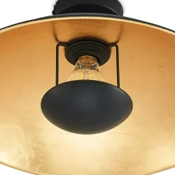 Lindby loftlampe Narisara, Ø 40 cm, E27, sort-guld