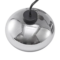 loftlampe Navidia, Ø 67 cm, sort, røgfarvet glas^Lindby Discount