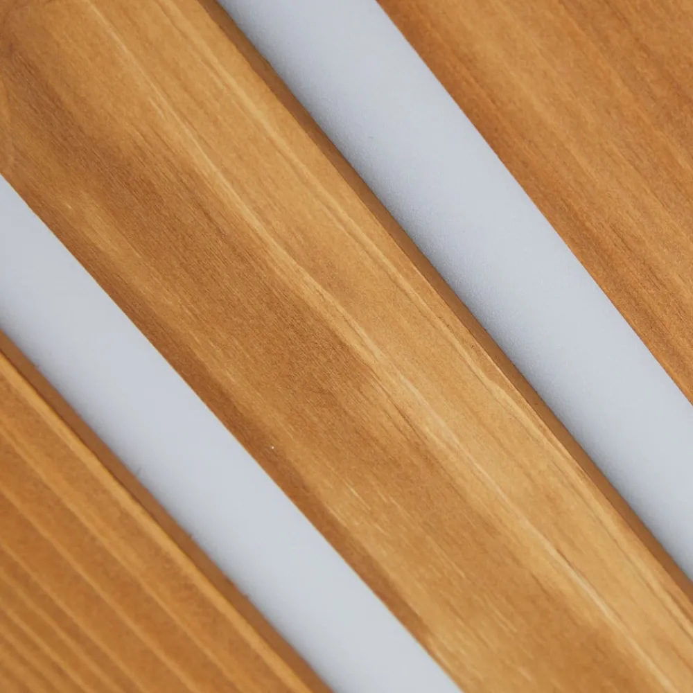 Lindby loftlampe Nesaja, sort, træ, 98 cm, dæmpbar