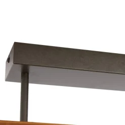 Lindby loftlampe Nesaja, sort, træ, 98 cm, dæmpbar