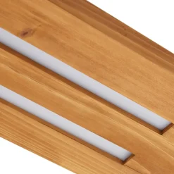 Lindby loftlampe Nesaja, sort, træ, 98 cm, dæmpbar