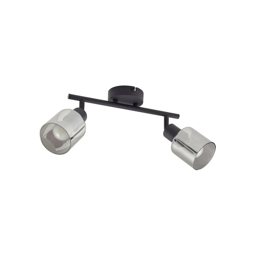 loftlampe Netty, 4 lyskilder, grå, glas^Lindby Hot