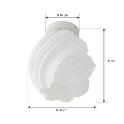 loftlampe Nuvia, højde 32 cm, hvid, 3D-print^Lindby Sale