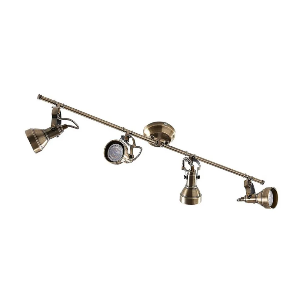 Lindby Loftlamper|Loftlamper>loftlampe Perseas, 78 cm, 4 lyskilder, antik messing, GU10