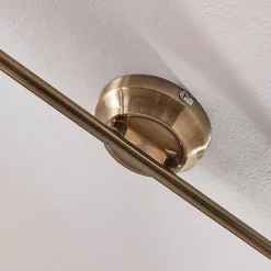 loftlampe Perseas, 180 cm, 6 lyskilder, antik messing, GU10^Lindby