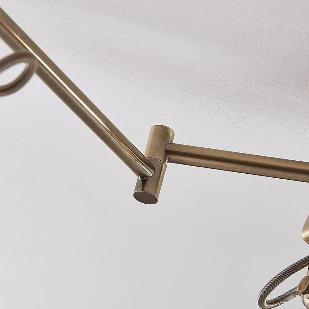 loftlampe Perseas, 180 cm, 6 lyskilder, antik messing, GU10^Lindby