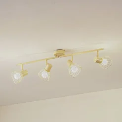 loftlampe Piena, beige, 4 lyskilder, metal, 70 cm^Lindby