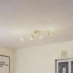 loftlampe Piena, beige, 4 lyskilder, metal, 70 cm^Lindby