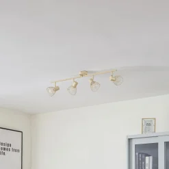 loftlampe Piena, beige, 4 lyskilder, metal, 70 cm^Lindby