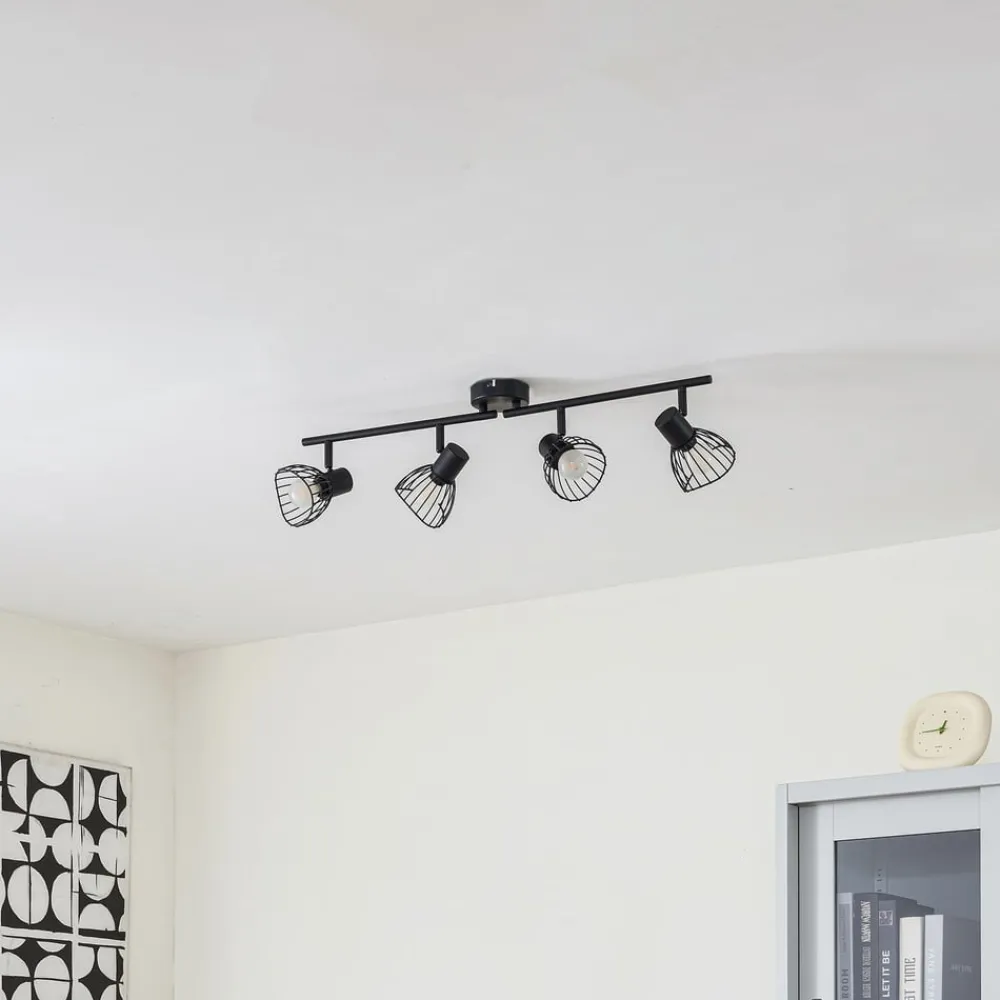 loftlampe Piena, sort, 4 lyskilder, metal, 70 cm^Lindby Online