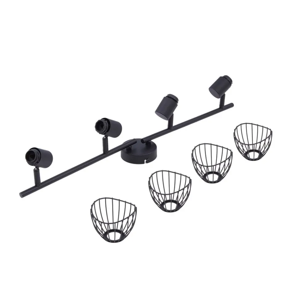 loftlampe Piena, sort, 4 lyskilder, metal, 70 cm^Lindby Online