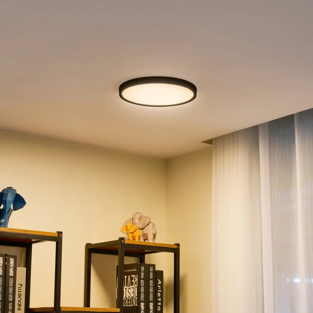 loftlampe Pravin, Ø 30 cm, CCT, sort^Lindby Clearance