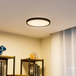 Lindby Gang|Pendellamper>loftlampe Pravin, Ø 40 cm, CCT, sort