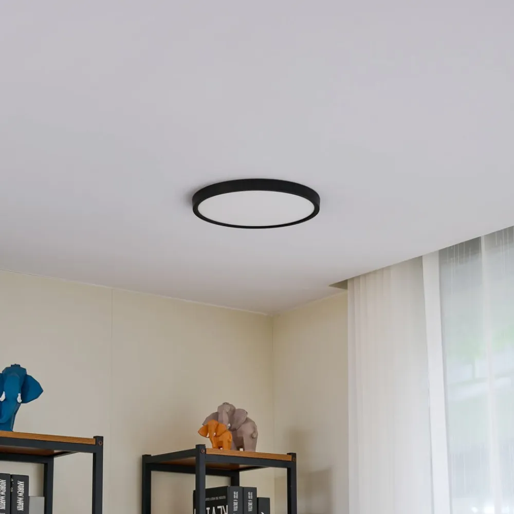 Lindby Gang|Loftlamper>loftlampe Pravin, Ø 30 cm, dæmpbar, sort