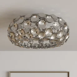 Lindby loftlampe Reza, Ø 48 cm, kromfarvet, E14