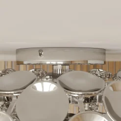 Lindby loftlampe Reza, Ø 48 cm, kromfarvet, E14