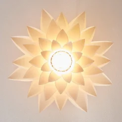 loftlampe Rimon, hvid, plast, Ø 50 cm, E27^Lindby Best