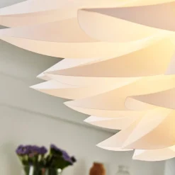 loftlampe Rimon, hvid, plast, Ø 50 cm, E27^Lindby Best