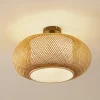 Lindby Pendellamper|Loftlamper>loftlampe Romaine, bambus, natur/hvid, Ø 50 cm