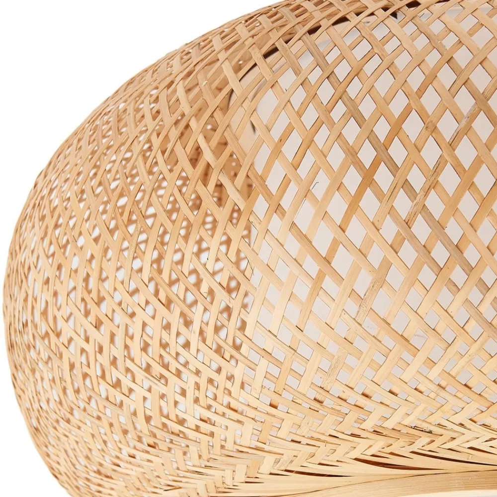 Lindby Pendellamper|Loftlamper>loftlampe Romaine, bambus, natur/hvid, Ø 50 cm