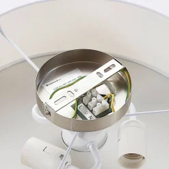 loftlampe Sebatin, Ø 40 cm, hvid, stof, E27^Lindby Outlet