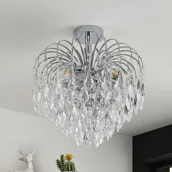 loftlampe Silino, grå, metal, Ø 40cm, E14^Lindby Discount