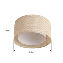 Lindby loftlampe Soula, Ø 40 cm, beige, plast, E27