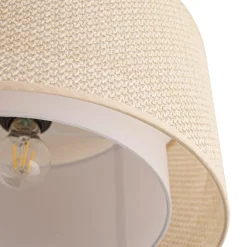 Lindby loftlampe Soula, Ø 40 cm, beige, plast, E27