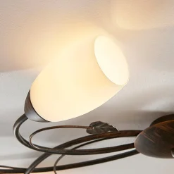 Lindby loftlampe Stefania, 6 lyskilder, sort/guld, 68 cm