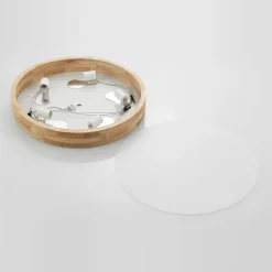 loftlampe Tanju, Ø 60 cm, 5 lyskilder, egetræ, E27^Lindby Best