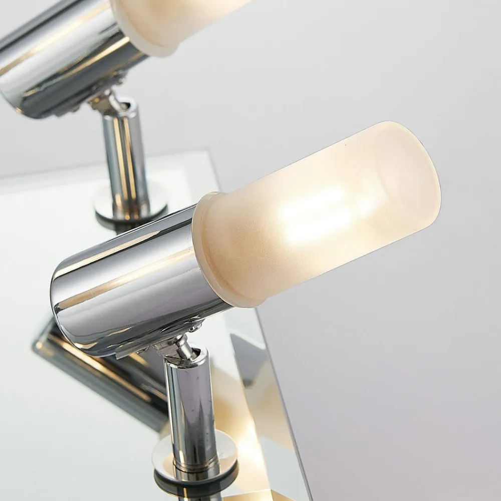 loftlampe til bad Zela, 32 cm, krom, 4 lyskilder, IP44^Lindby
