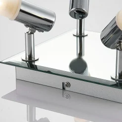 loftlampe til bad Zela, 32 cm, krom, 4 lyskilder, IP44^Lindby