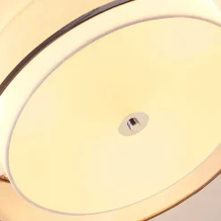 Lindby loftlampe Tobia, grå, tekstil, Ø 50 cm, E27