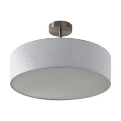Lindby loftlampe Umma, afstand, hvid, stof, Ø 50 cm, E27
