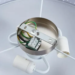 Lindby loftlampe Umma, grå, stof, Ø 50 cm, E27