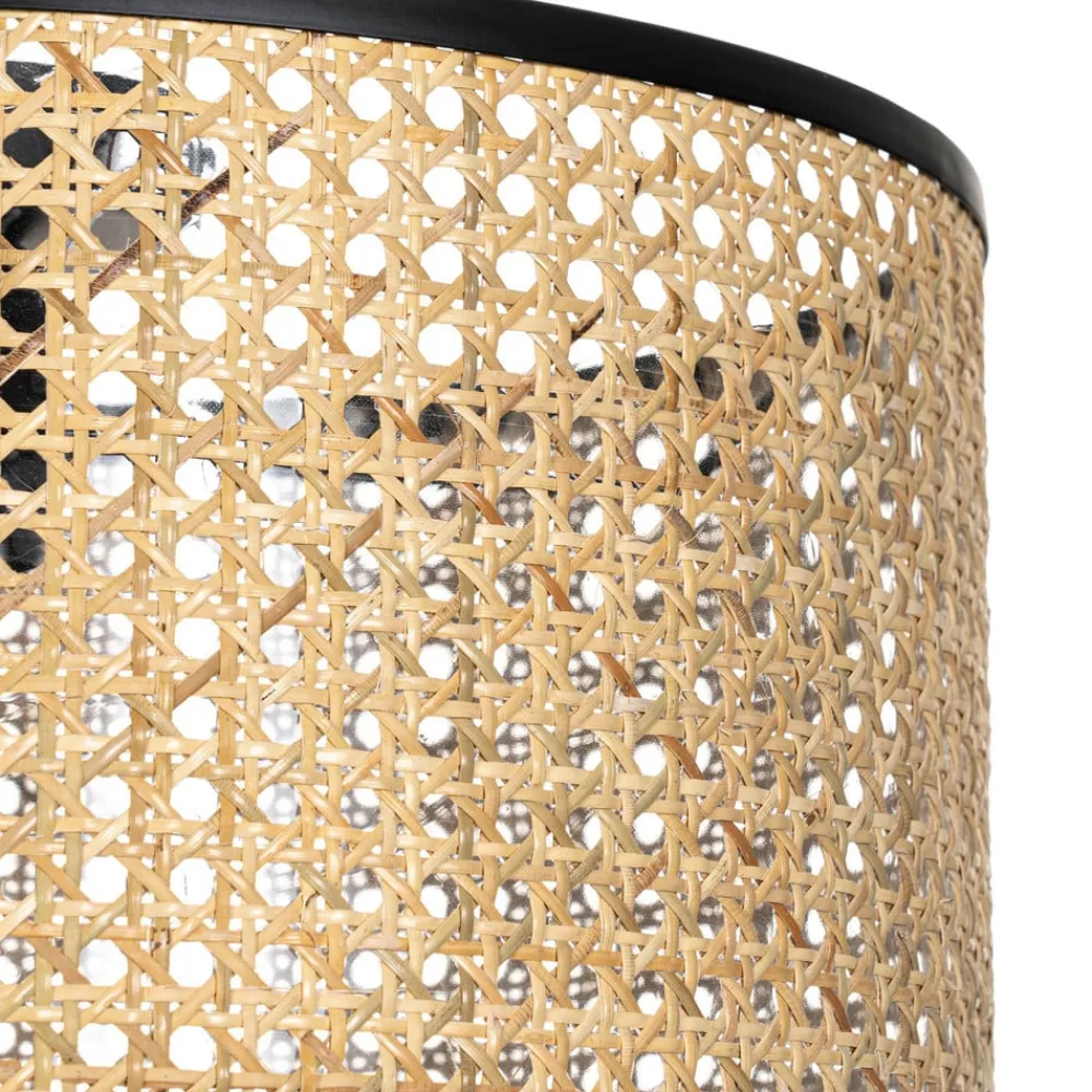 Lindby Gang|Loftlamper>Loftlampe Yaelle, Ø 40 cm, Rattan, sort, E27