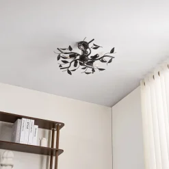 loftlampe Yos, 5 lyskilder, 58 cm, sort-guld, E14^Lindby Hot