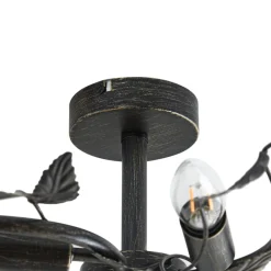 loftlampe Yos, 5 lyskilder, 58 cm, sort-guld, E14^Lindby Hot