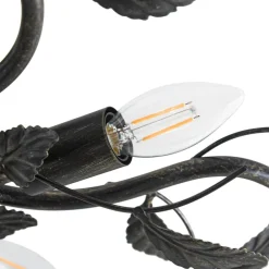 loftlampe Yos, 5 lyskilder, 58 cm, sort-guld, E14^Lindby Hot