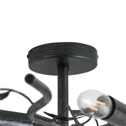 Lindby loftlampe Yos, 10 lyskilder, 95 cm, sort-guld, E14