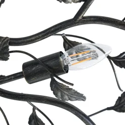 Lindby loftlampe Yos, 10 lyskilder, 95 cm, sort-guld, E14