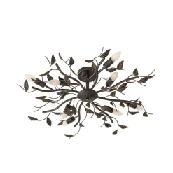 Lindby loftlampe Yos, 8 lyskilder, 85 cm, sort-guld, E14